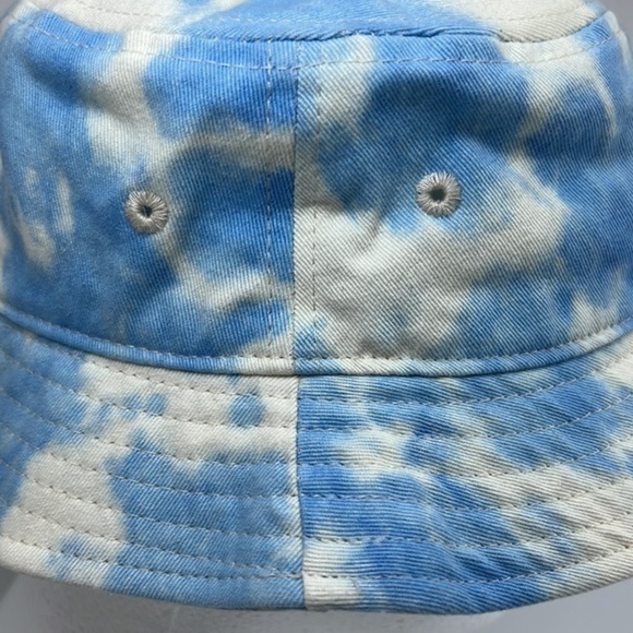 Cross Colours Sunshine Logo Bleached Tie Dye Cloud 90sY2K Embroidered Bucket Hat - Picture 7 of 13